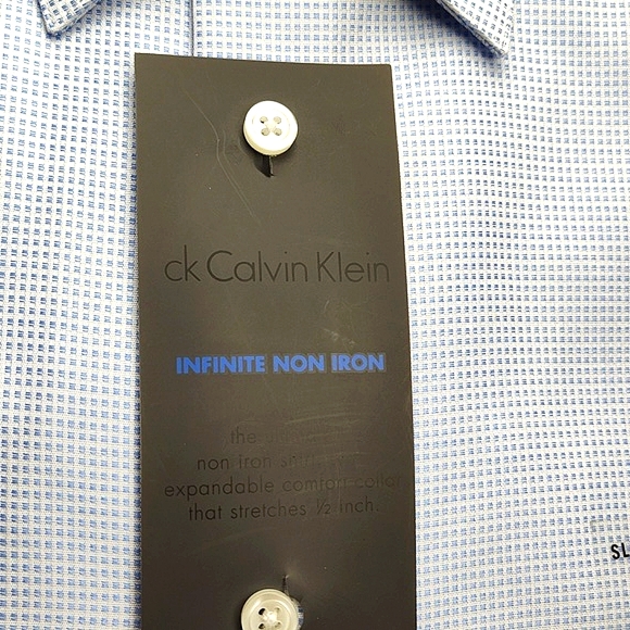 NWT Calvin Klein infinite non iron men's dress shirt slim fit 16 sleeve 34/35 - Picture 4 of 6